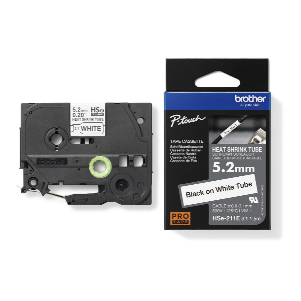 Brother HSe-211E Genuine Label Printer (Label Maker) Tape 2