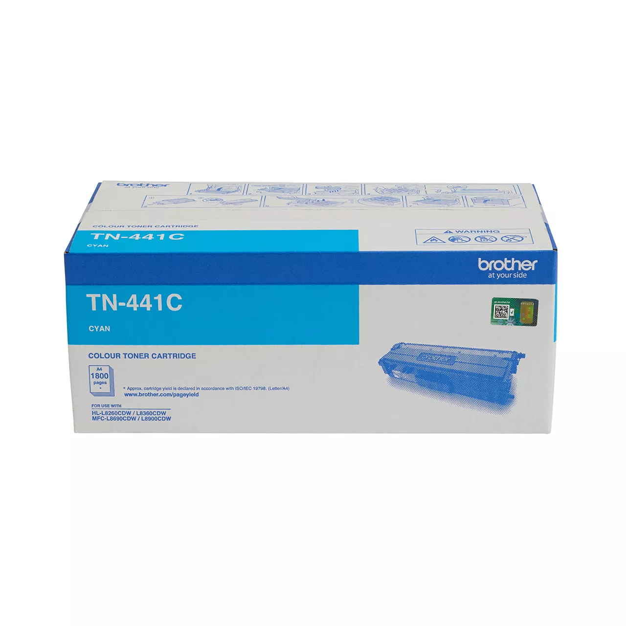 cyan standard yield toner cartridge tn441 carton.