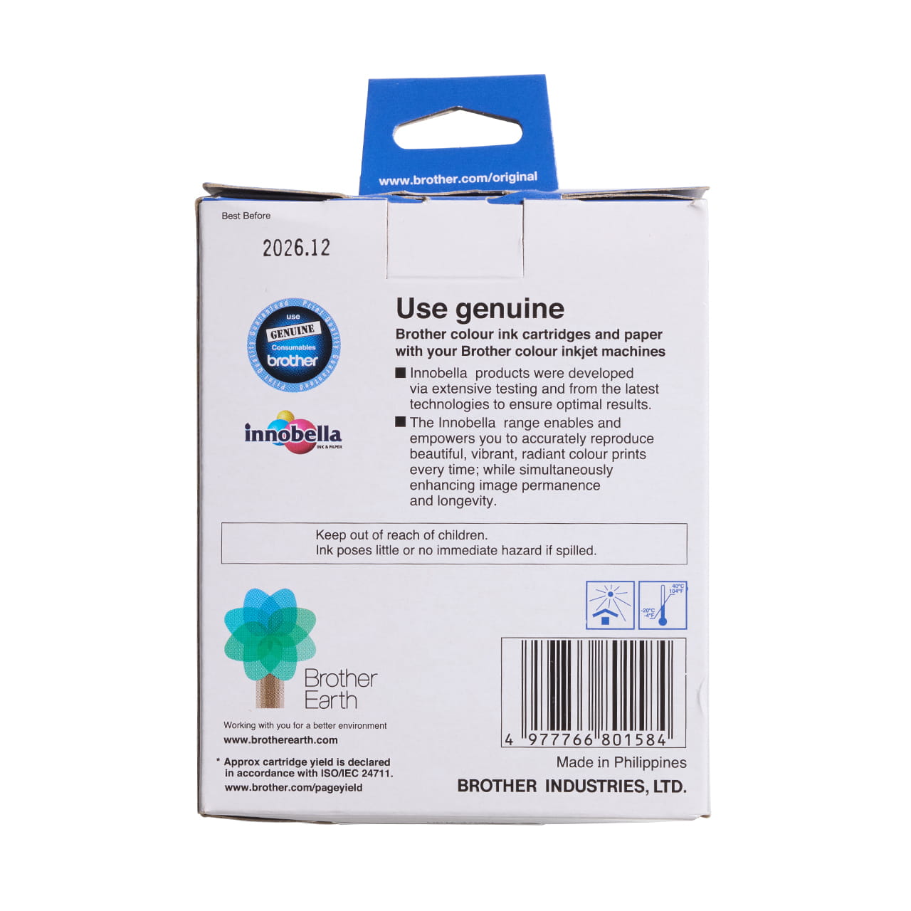 4 Colour Ink Value Pack package facing back - includes LC3317C; LC3317M; LC3317Y; LC3317BK