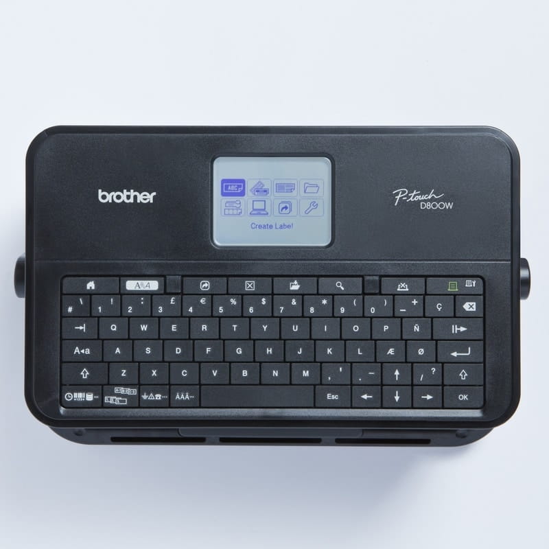 label printer p-touch pt-d800w screen and keyboard