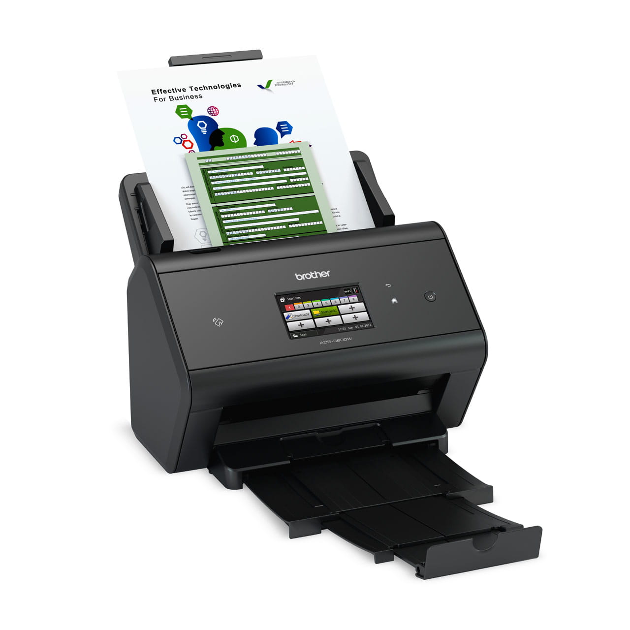 Brother ADS-3600W High-Speed Wired & Wireless Network Document Scanner – right-side view