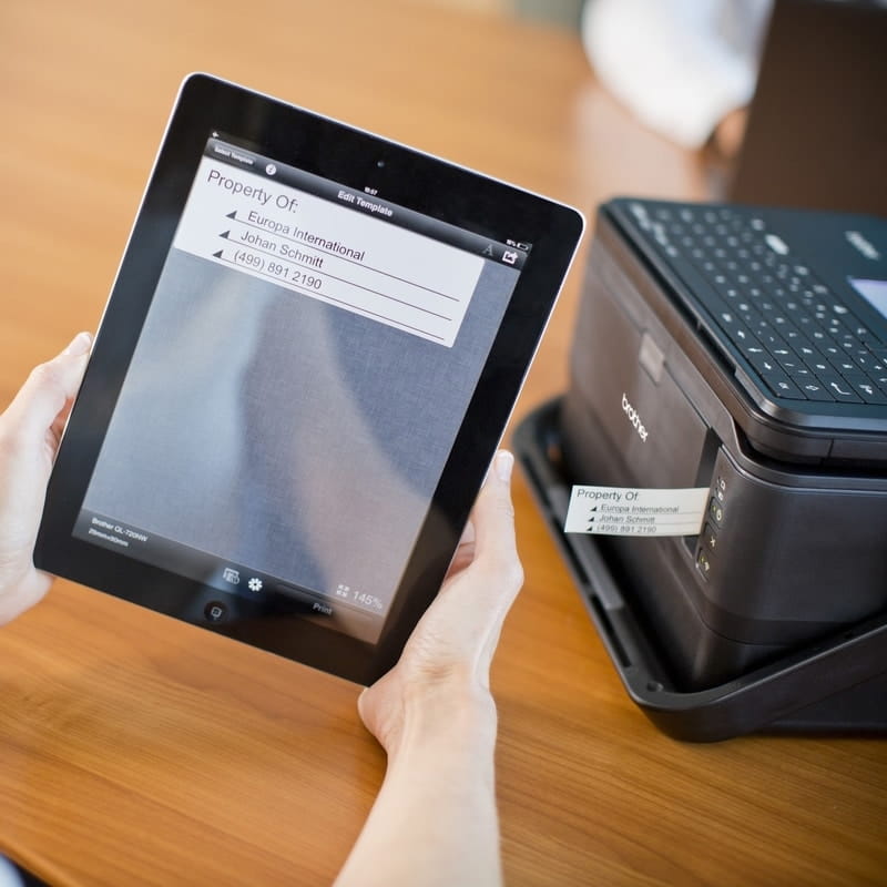 print labels from ipad using design and label app - pt-d800w