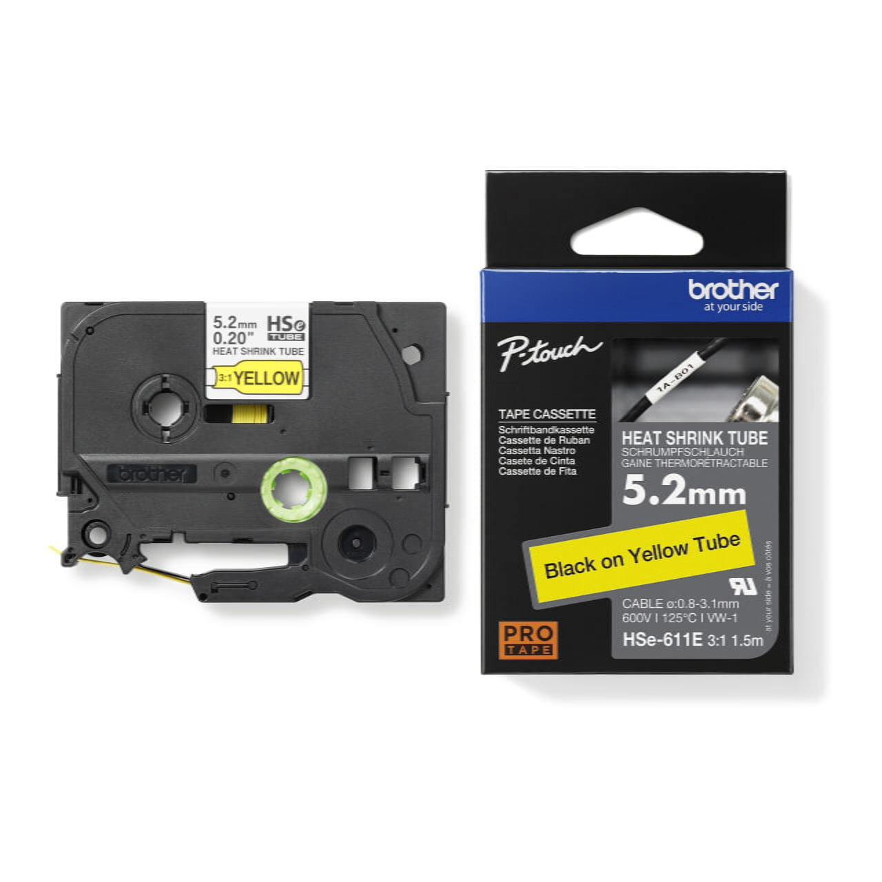 Brother HSe-611E Genuine Label Printer (Label Maker) Tape 2