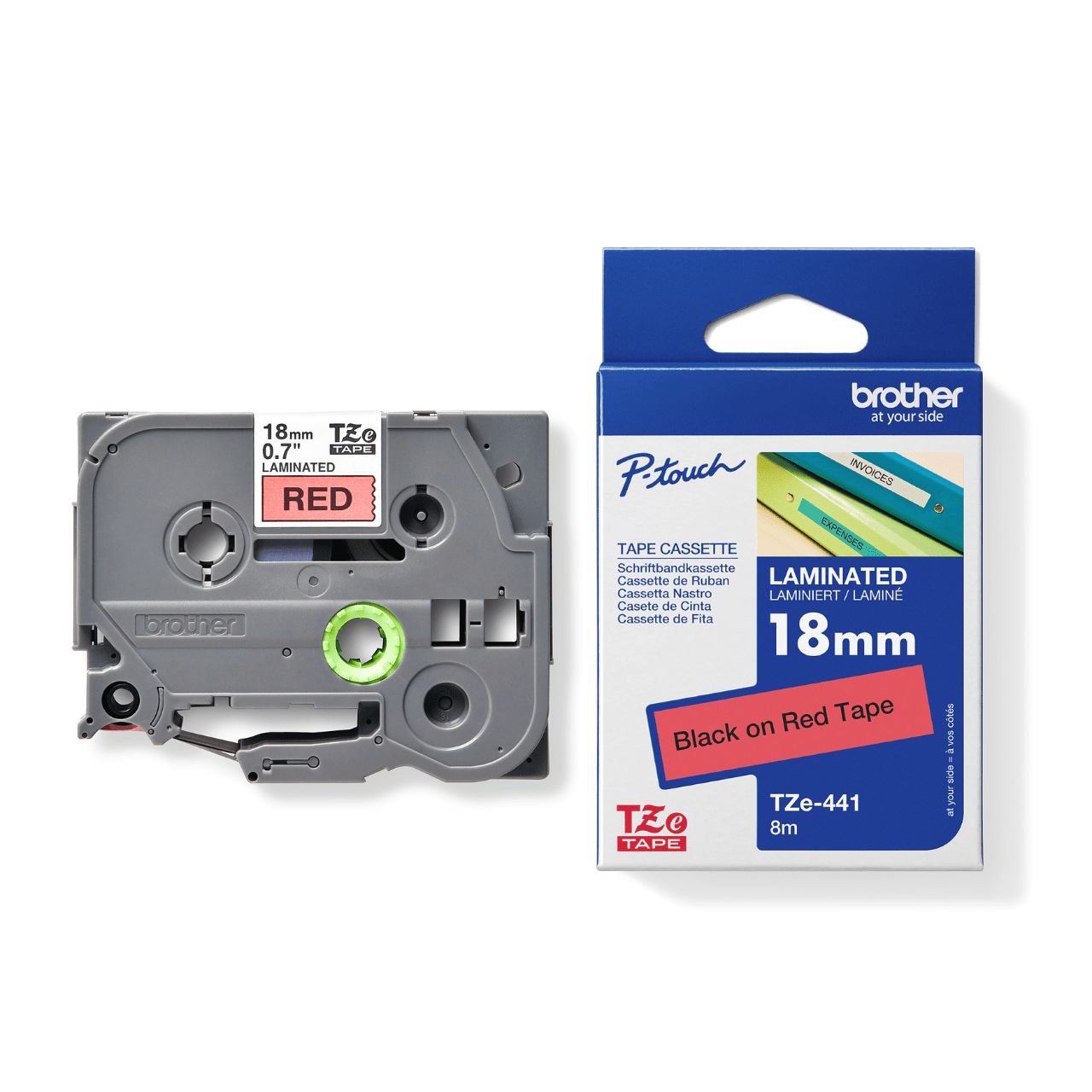 TZe-441 Cassette next to carton