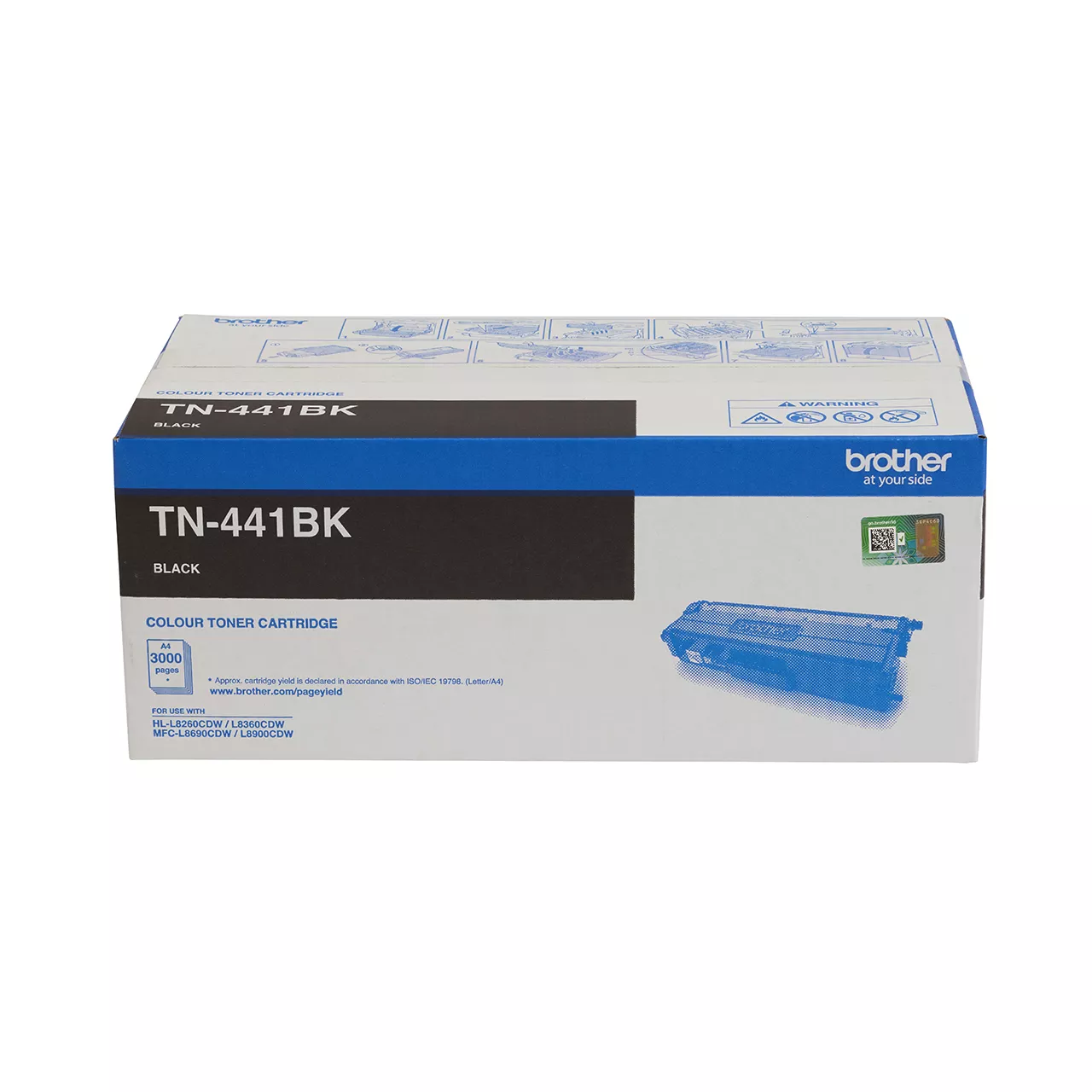 black standard yield toner cartridge tn441 carton.
