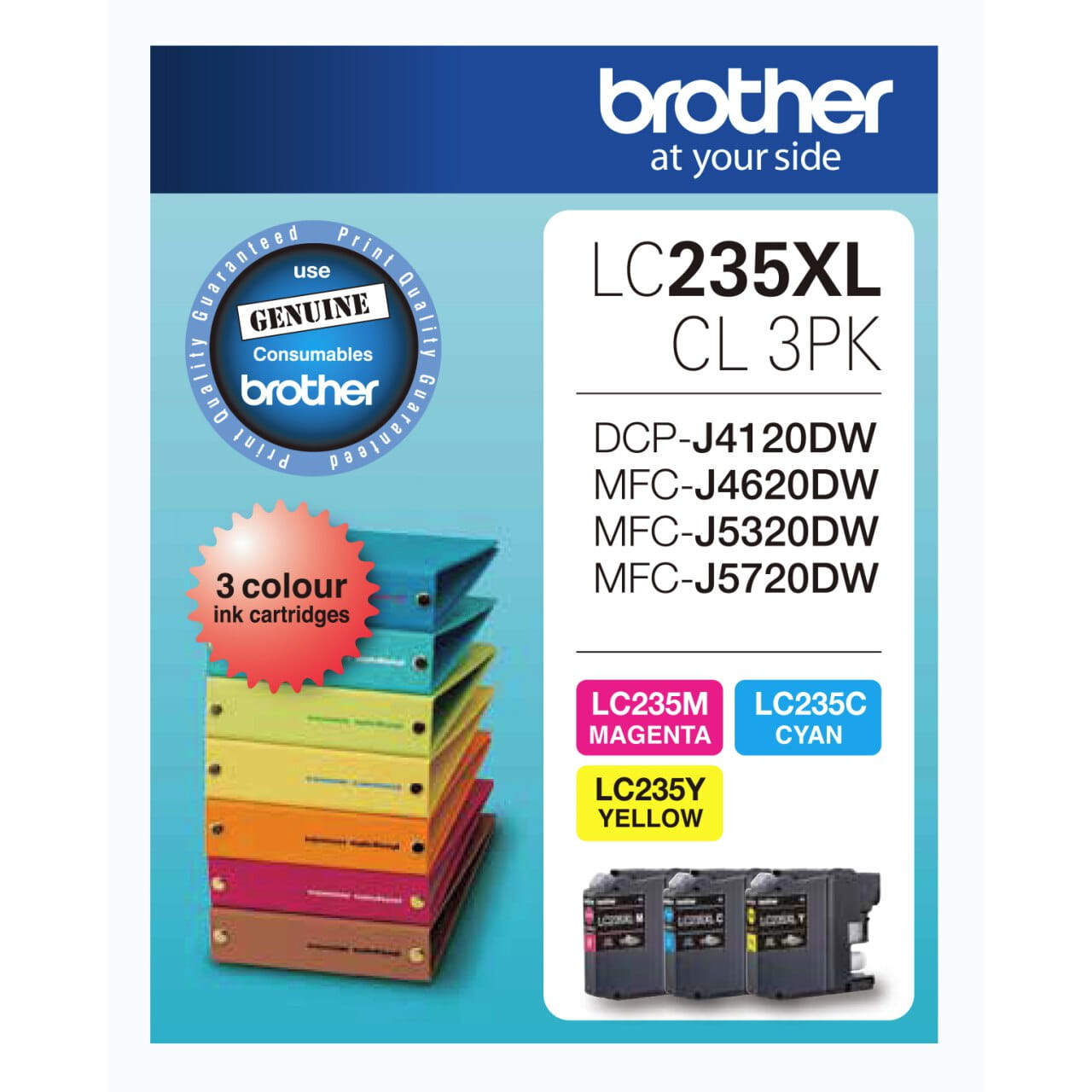 Brother LC235XLCL-3PK Genuine Ink Cartridge 1