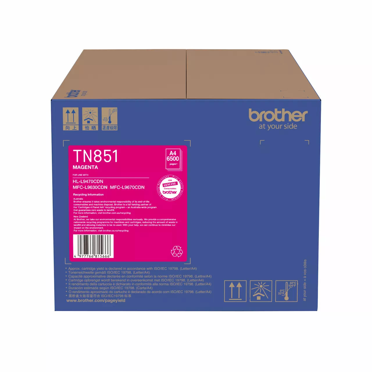 magenta standard yield toner cartridge tn851  carton front.