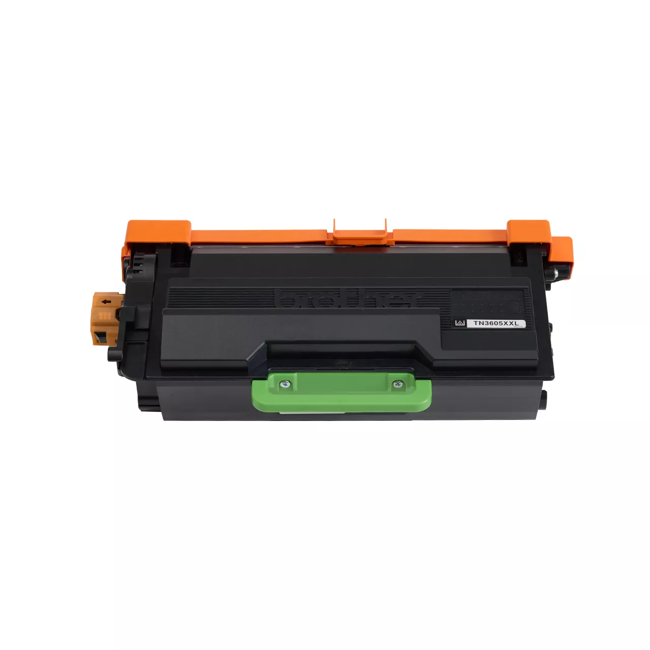 black super high yield toner cartridge tn3605xxl out of carton facing forward.