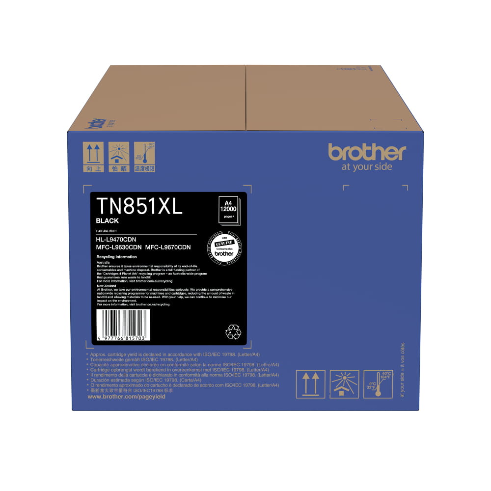 Brother TN851XLBK Genuine Toner Cartridge 1