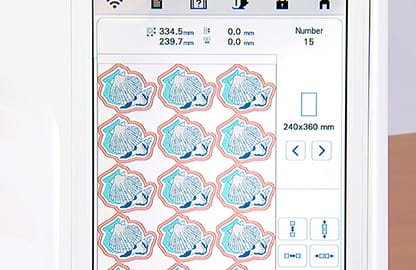Image of the Brothe Stellaire2 Innov-is XJ2 Sewing, quilting and embroidery machine screen displaying the Matrix Copy feature 