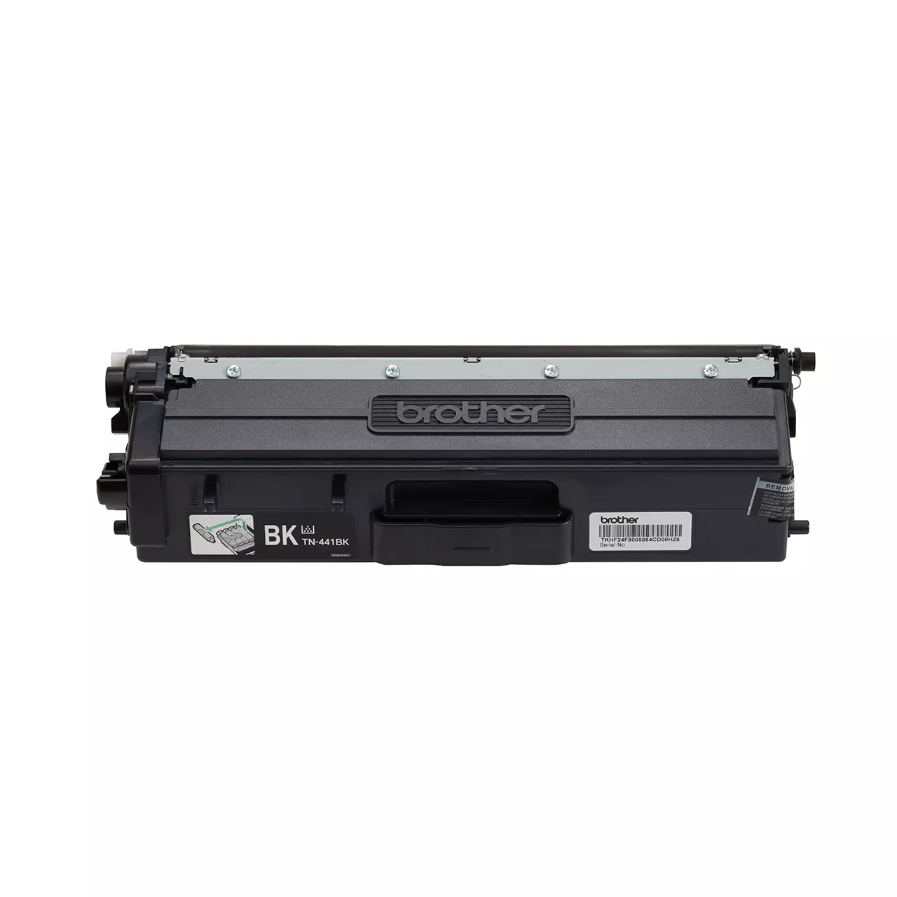 black standard yield toner cartridge tn441 out of carton facing forward.