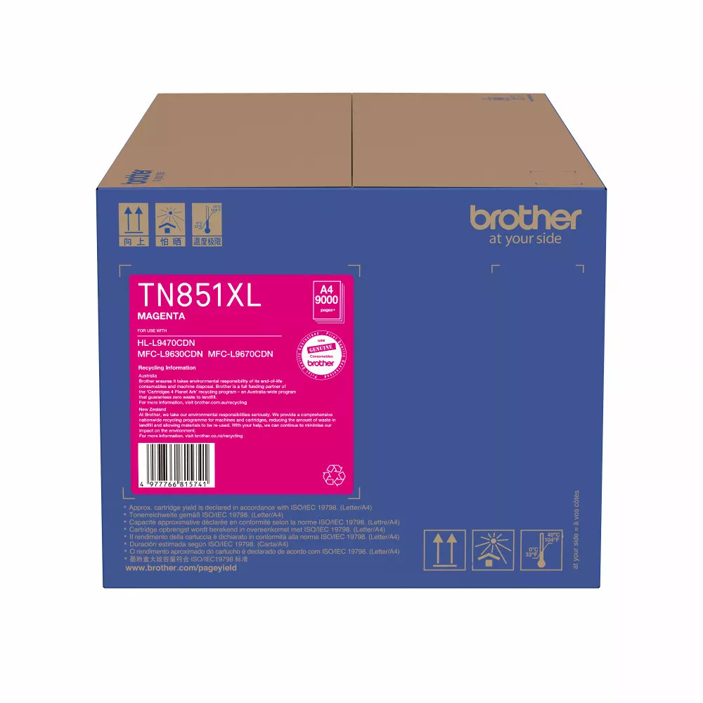 magenta high yield toner cartridge tn851xlm carton