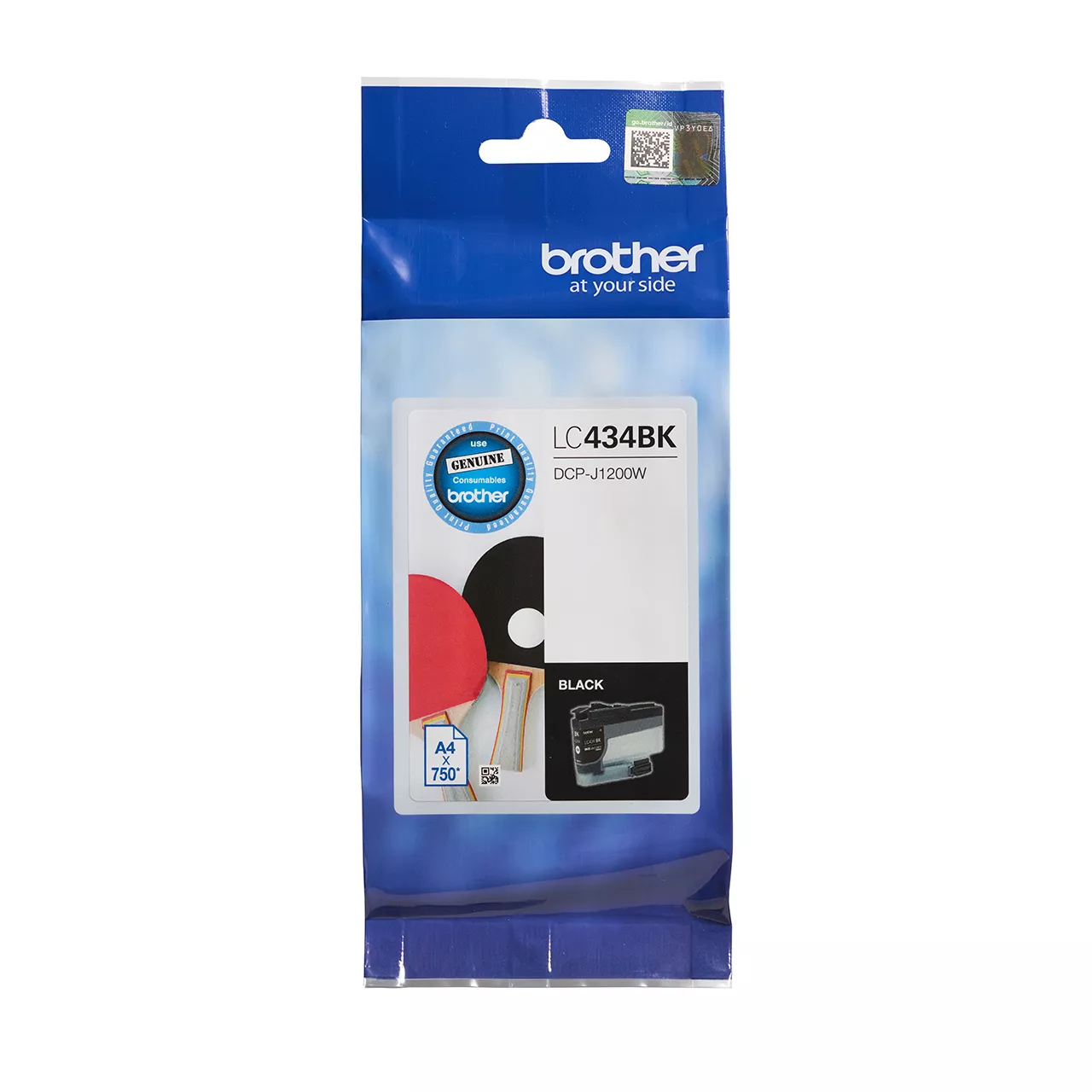Black standard yield LC434BK ink cartridge packaging facing forward