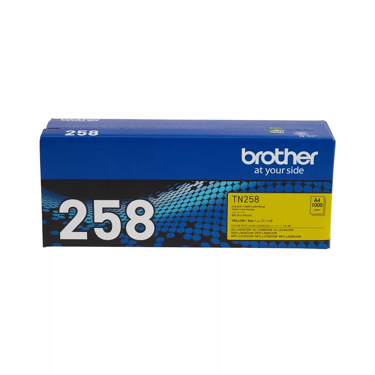 yellow standard yield toner cartridge tn258 carton