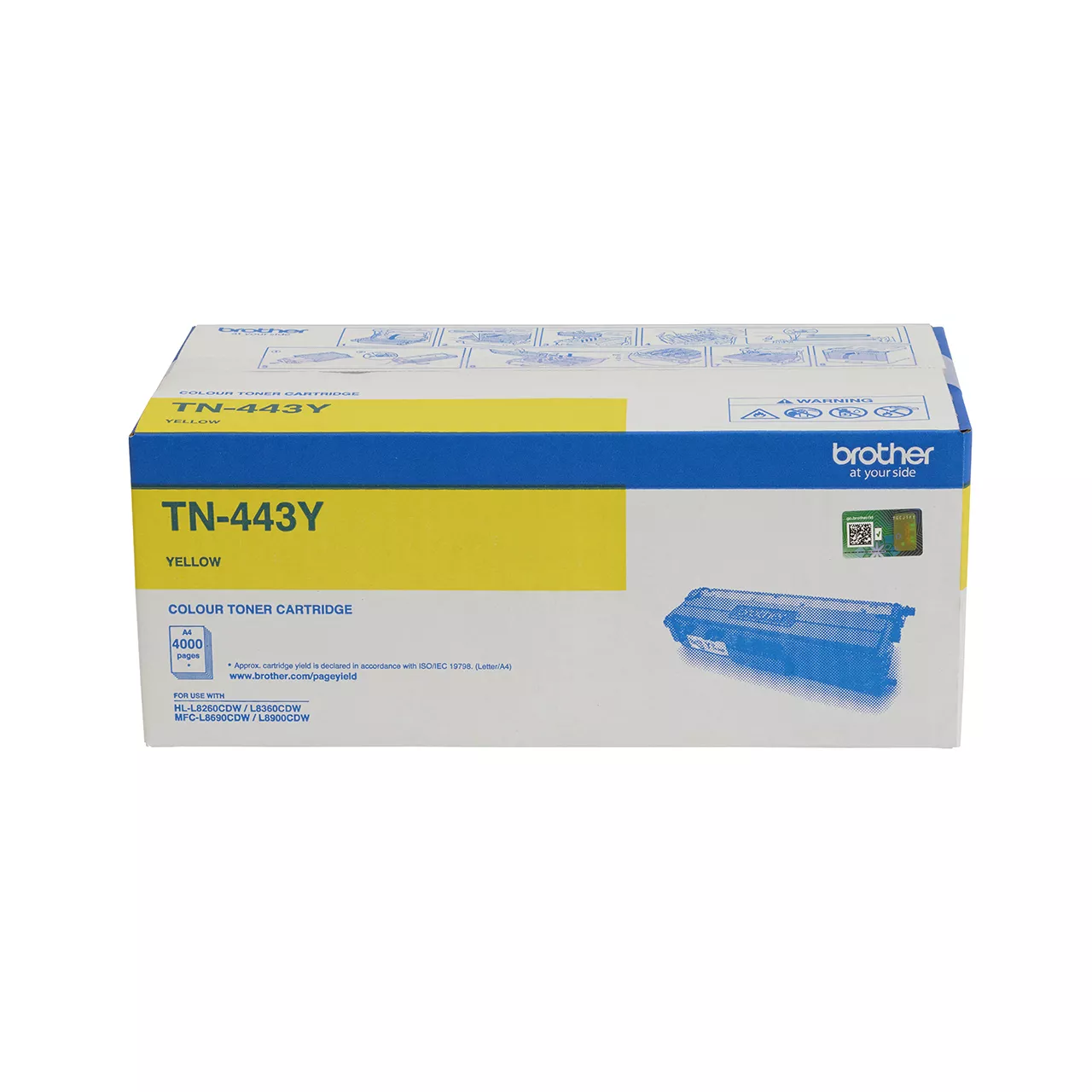yellow high yield toner cartridge tn443 carton.