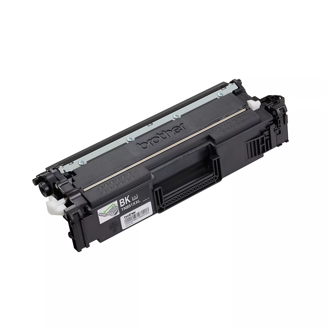 black super high yield toner cartridge tn851xxl out of carton facing right.