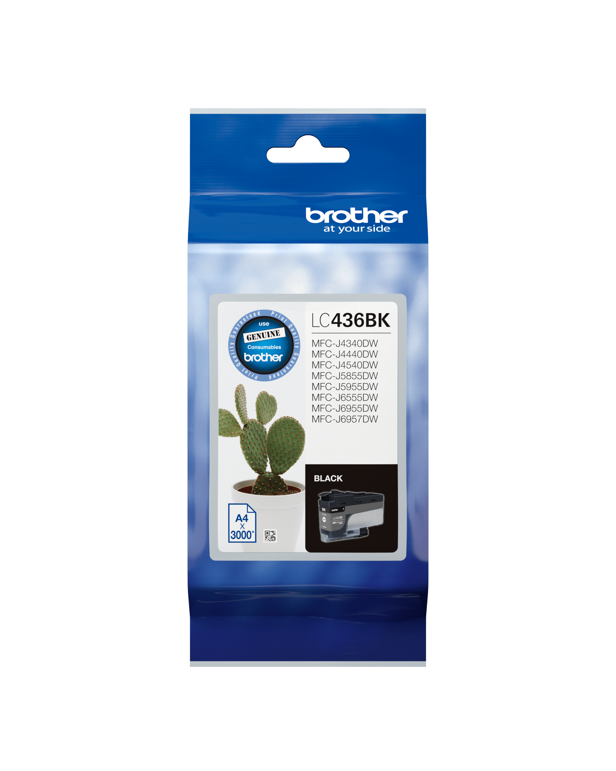 Black high yield ink cartridge LC436BK package facing front