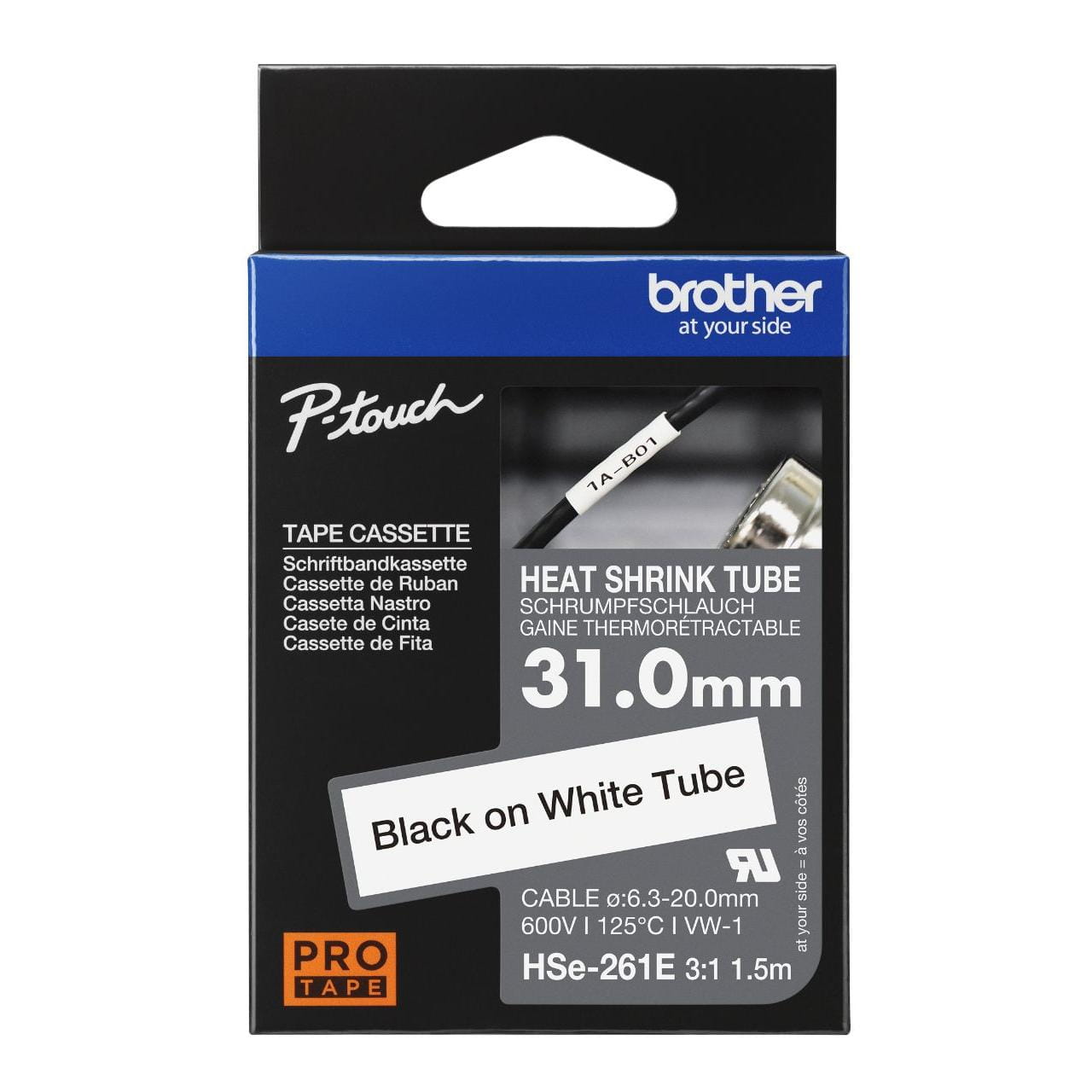 Brother HSe-261E Genuine Label Printer (Label Maker) Tape 1