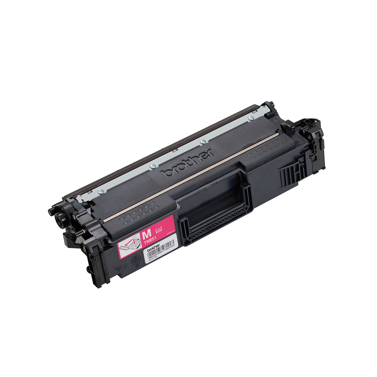 magenta standard yield toner cartridge tn851 out of carton facing right.