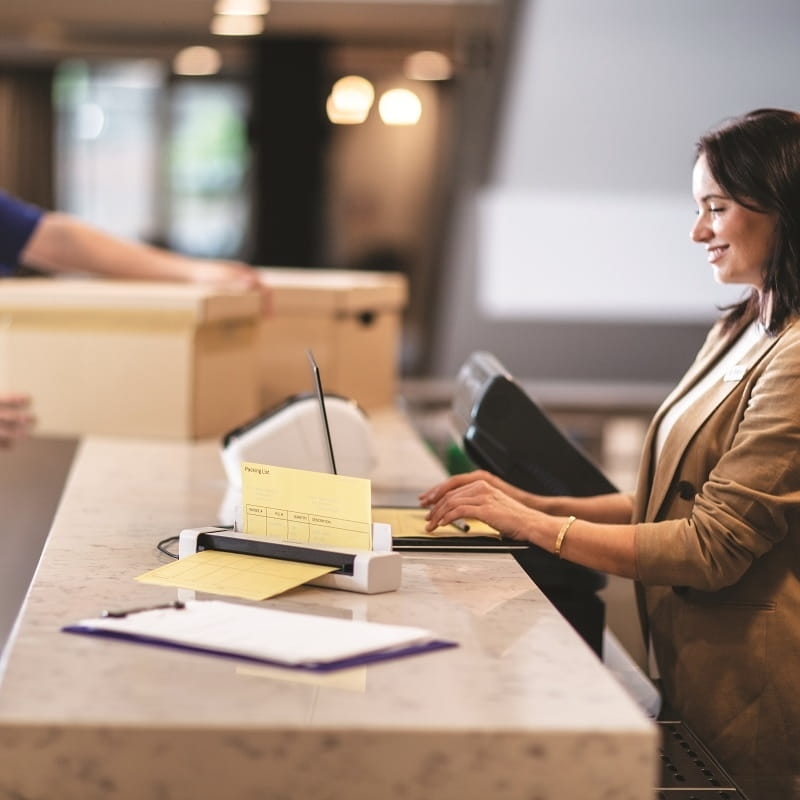 wireless portable document scanner brother ds-940dw at reception