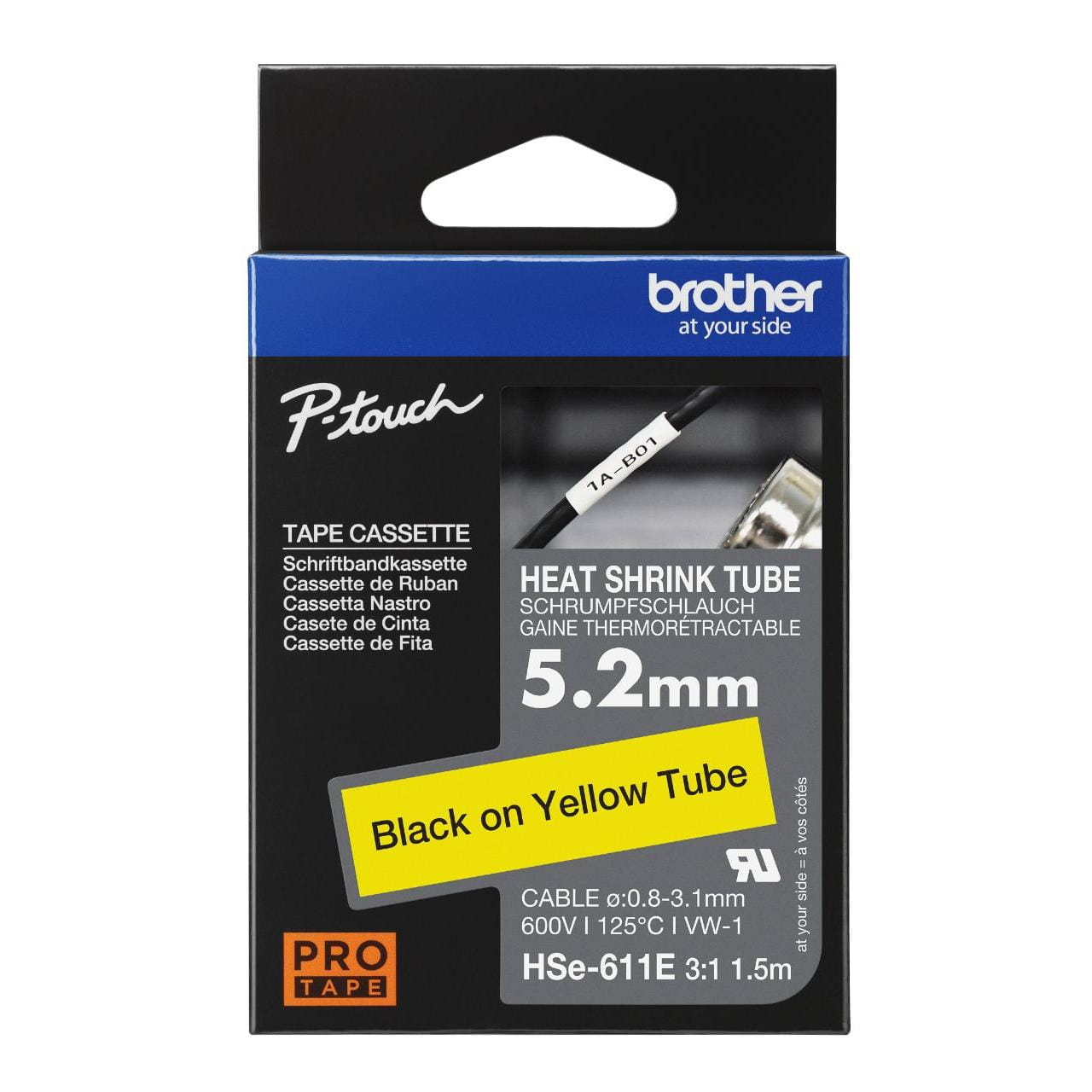 Brother HSe-611E Genuine Label Printer (Label Maker) Tape 1