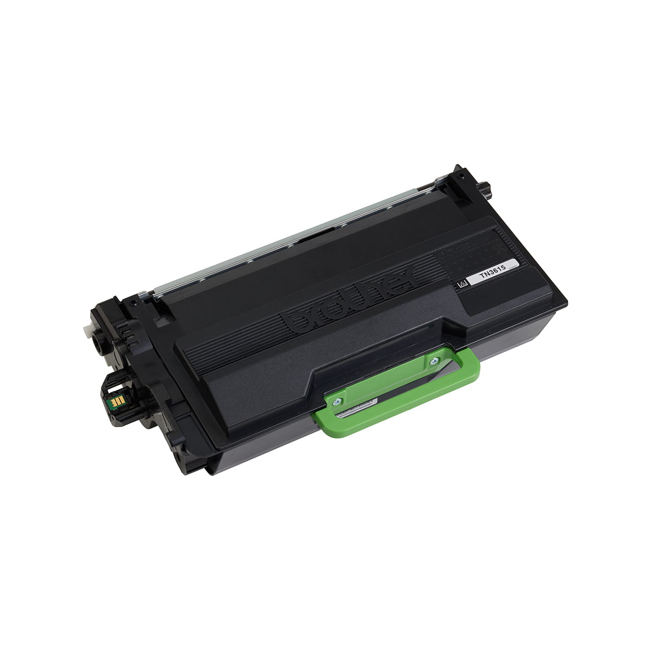 black ultra high yield toner cartridge tn3615 out of carton facing right.