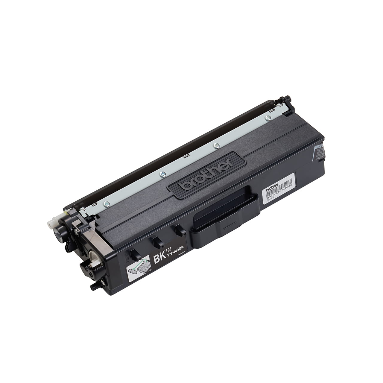 black ultra high yield toner cartridge tn449 out of carton facing right.
