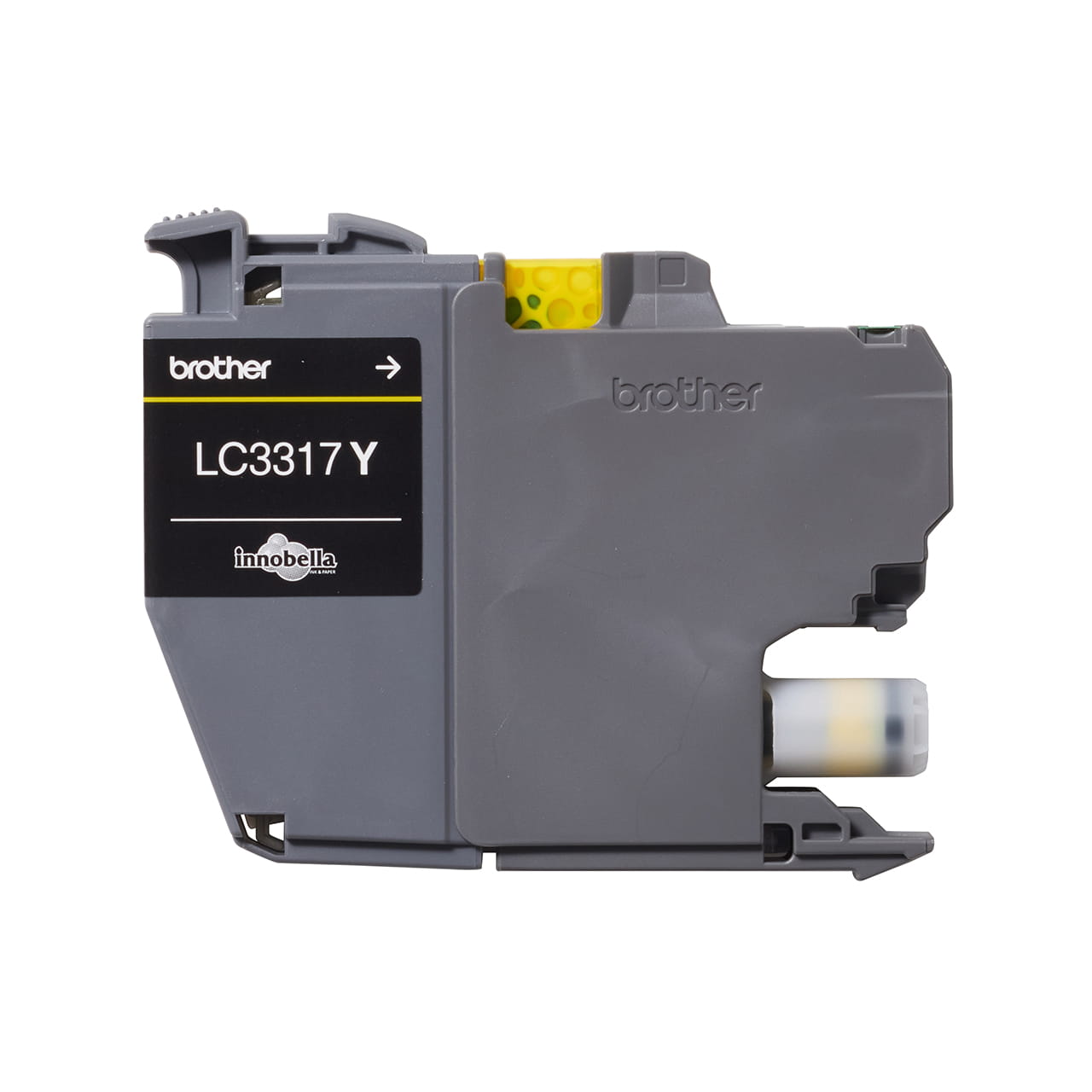 Yellow high yield ink cartridge LC3317Y open facing front