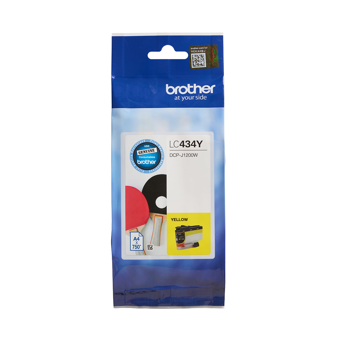 Yellow standard yield ink cartridge LC434Y package facing front