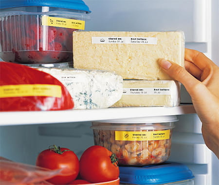 label tape on food containers
