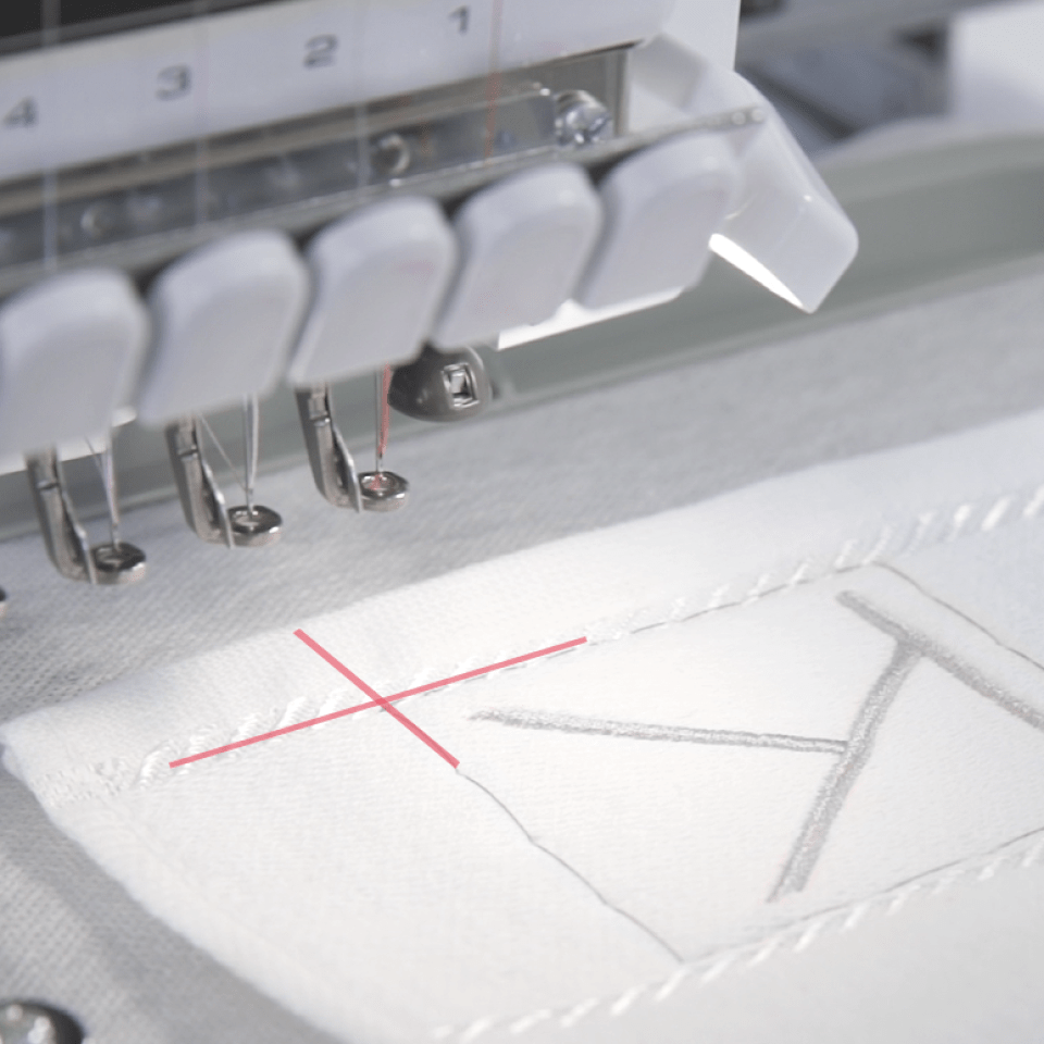 embroidery laser guide on multi-needle embroidery machine pr680w