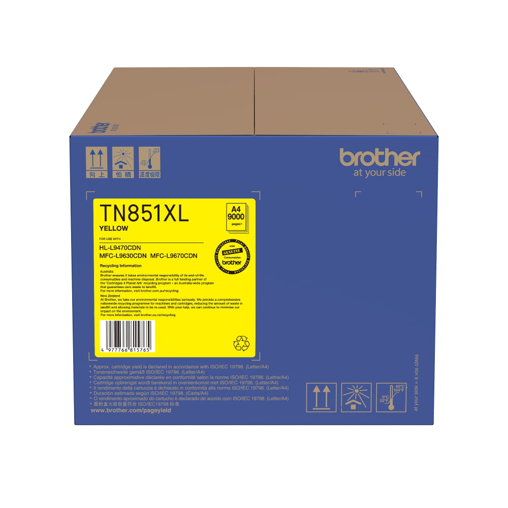 yellow high yield toner cartridge tn851xly carton