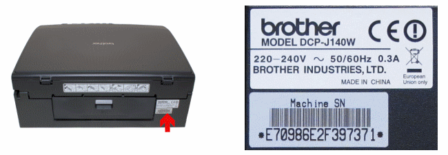 Find your Brother Serial Number