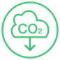 co2 cloud with down arrow