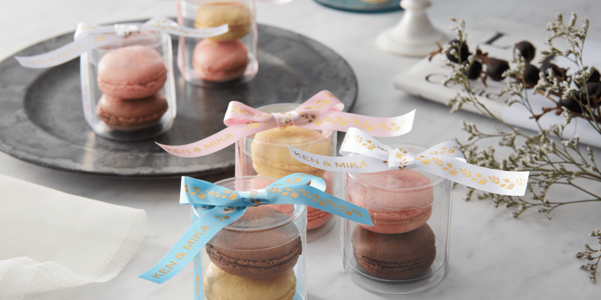 Decorative ribbon tapes on assorted goods 