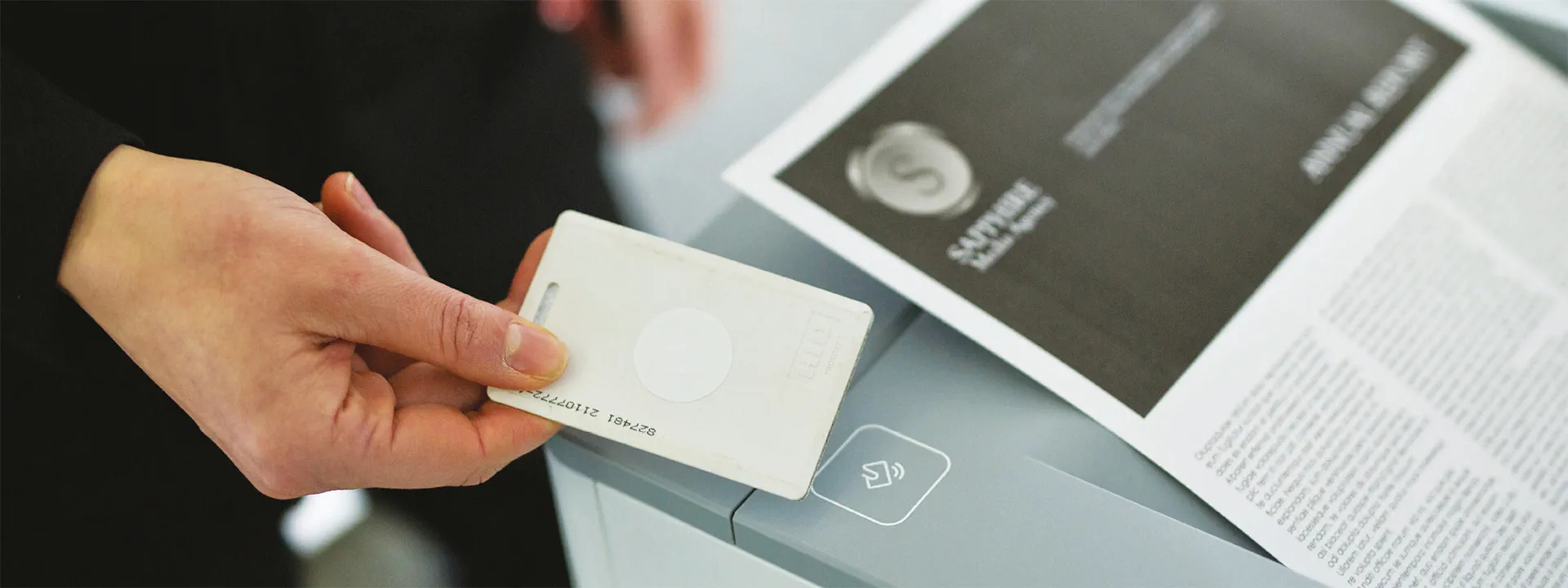 Image of a person using NFC feature