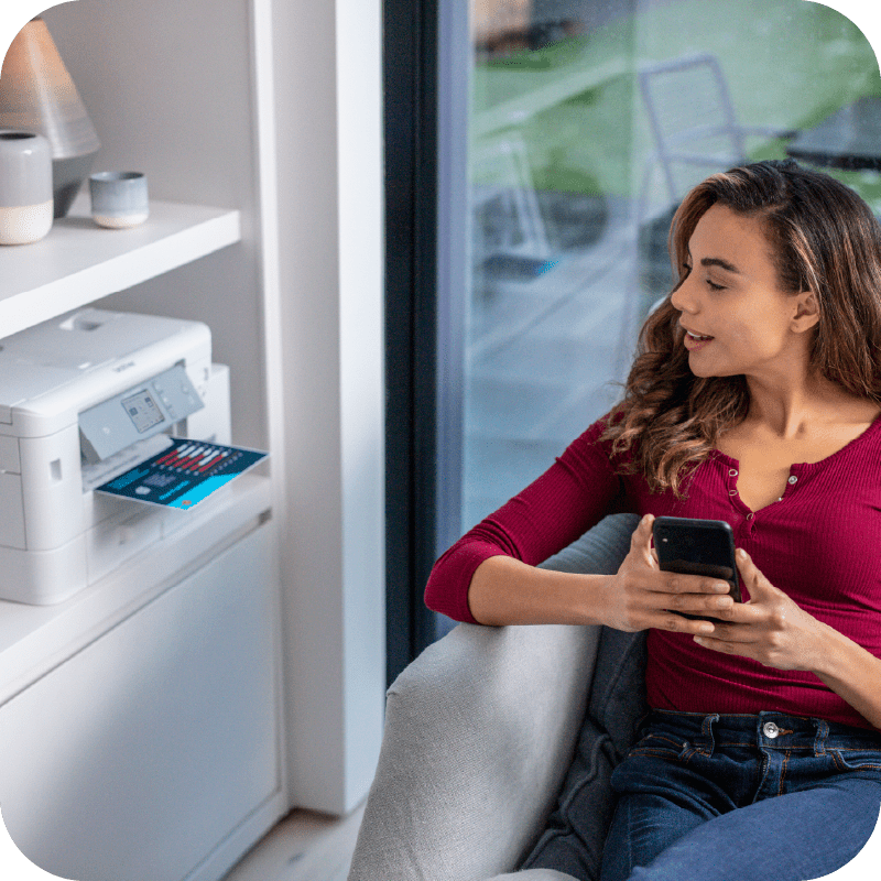 woman printing from her phone