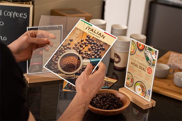 A5 coffee signage print-out