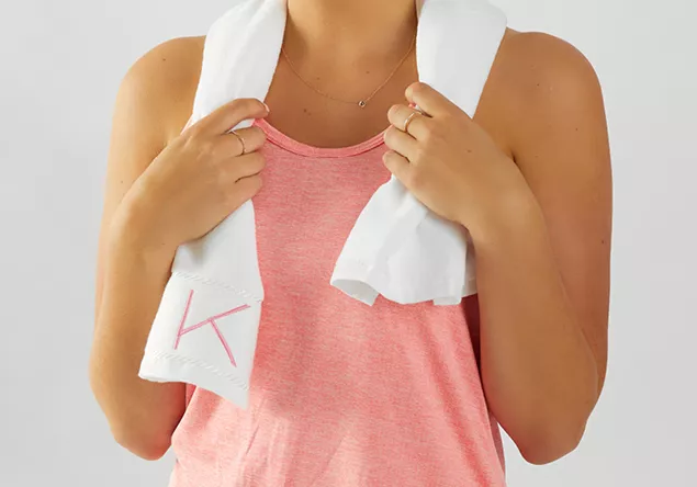 Image of an embroidered letter on a towel