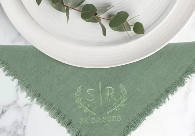 image of a machine embroidered napkin