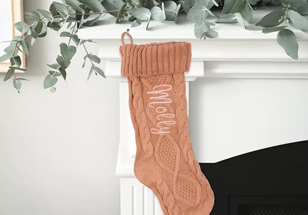 image of an embroidered Christmas stocking