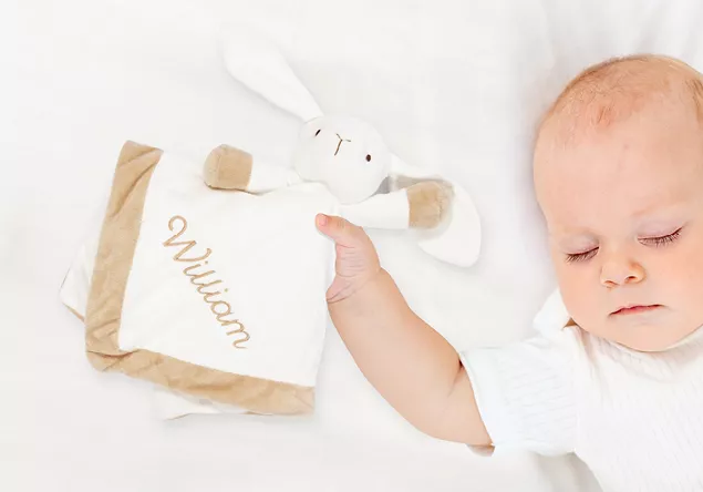 Image of a machine embroidered baby toy