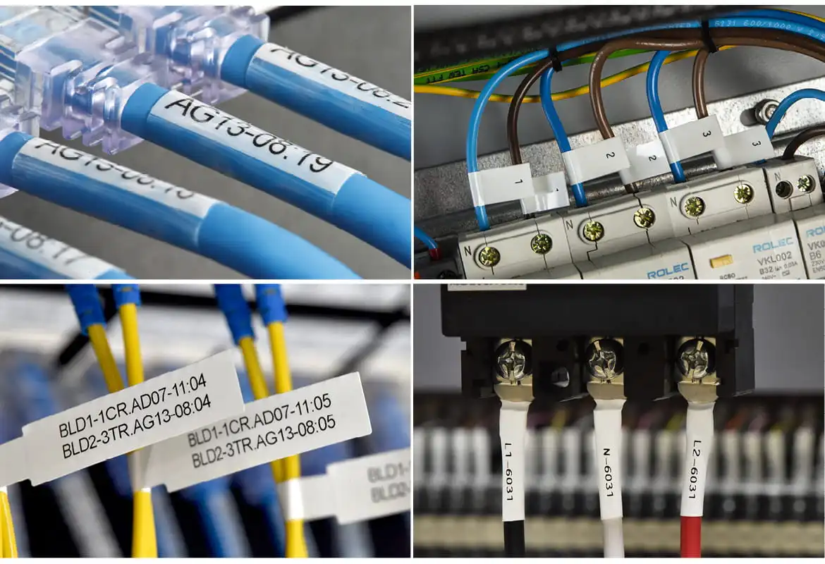Brother labels on electrical cables