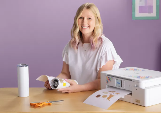 Woman with Brother SP-1 Sublimation printer