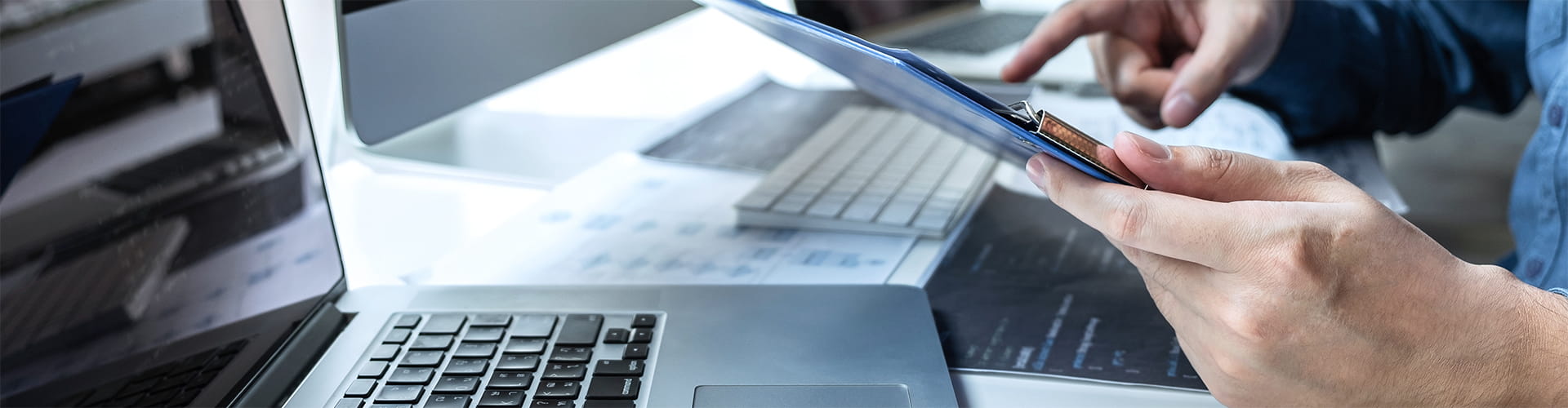 person working on a computer