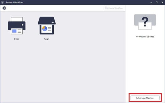 Selecting your Brother machine that you want to use Brother iPrint and Scan 