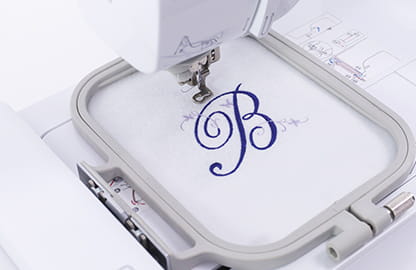 Image of the 100 x 100mm embroidery frame on the Brother Innov-is M380E Embroidery machine