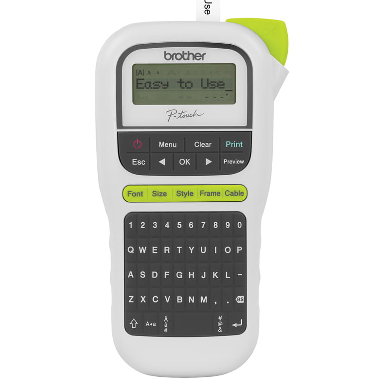 hand-held label maker brother pt-h1110 facing forward