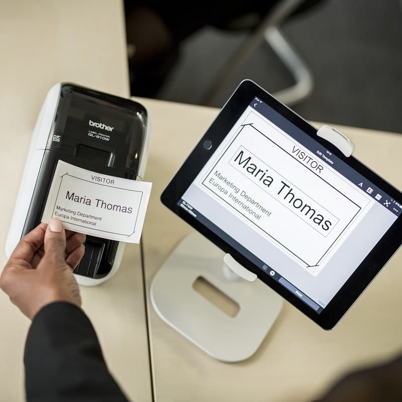 visitor management using ipad with brother ql-810w