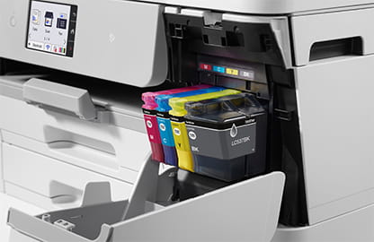 inkjet printer showing cartridges
